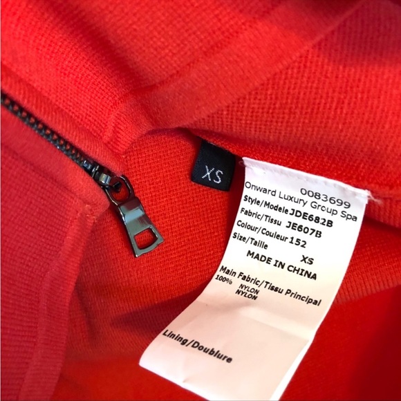 New! Jil Sander Red Zip Up Jacket - Picture 3 of 5